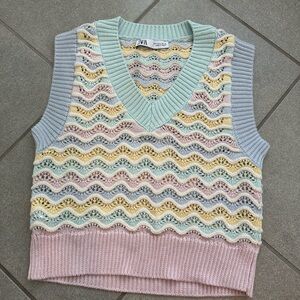 Zara pastel knit crop top s